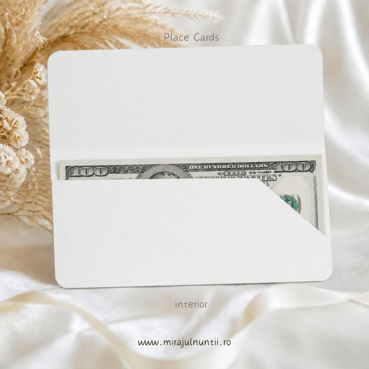 Set 25 plicuri de bani botez 7605, interiorul alb cu buzunar pentru bancnote