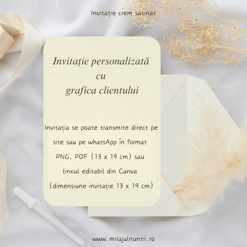 Invitație de botez personalizată cu grafica clientului