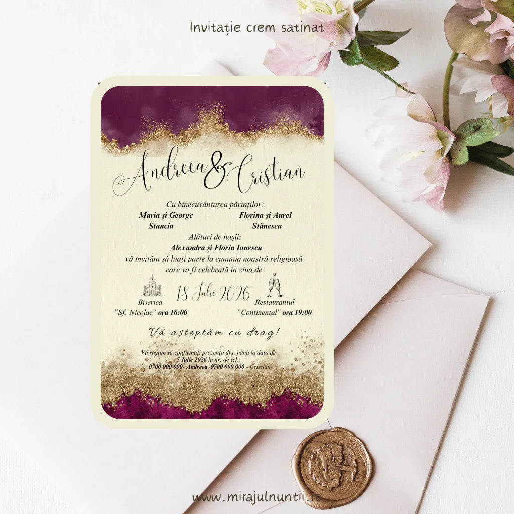 Invitație nuntă cod Magnific C.33-10033 - MirajulNuntii.ro