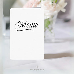 Meniu tip carte cu grafică personalizată NUNTĂ - MirajulNuntii.ro