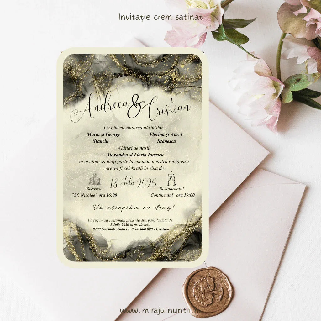 Invitație nuntă cod Magnific C.32-10032 - MirajulNuntii.ro