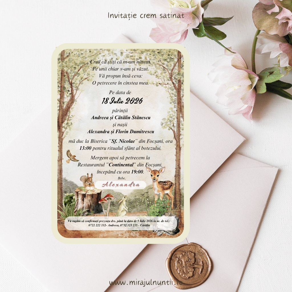 Invitatie de botez cod Magnific B.10 - MirajulNuntii.ro