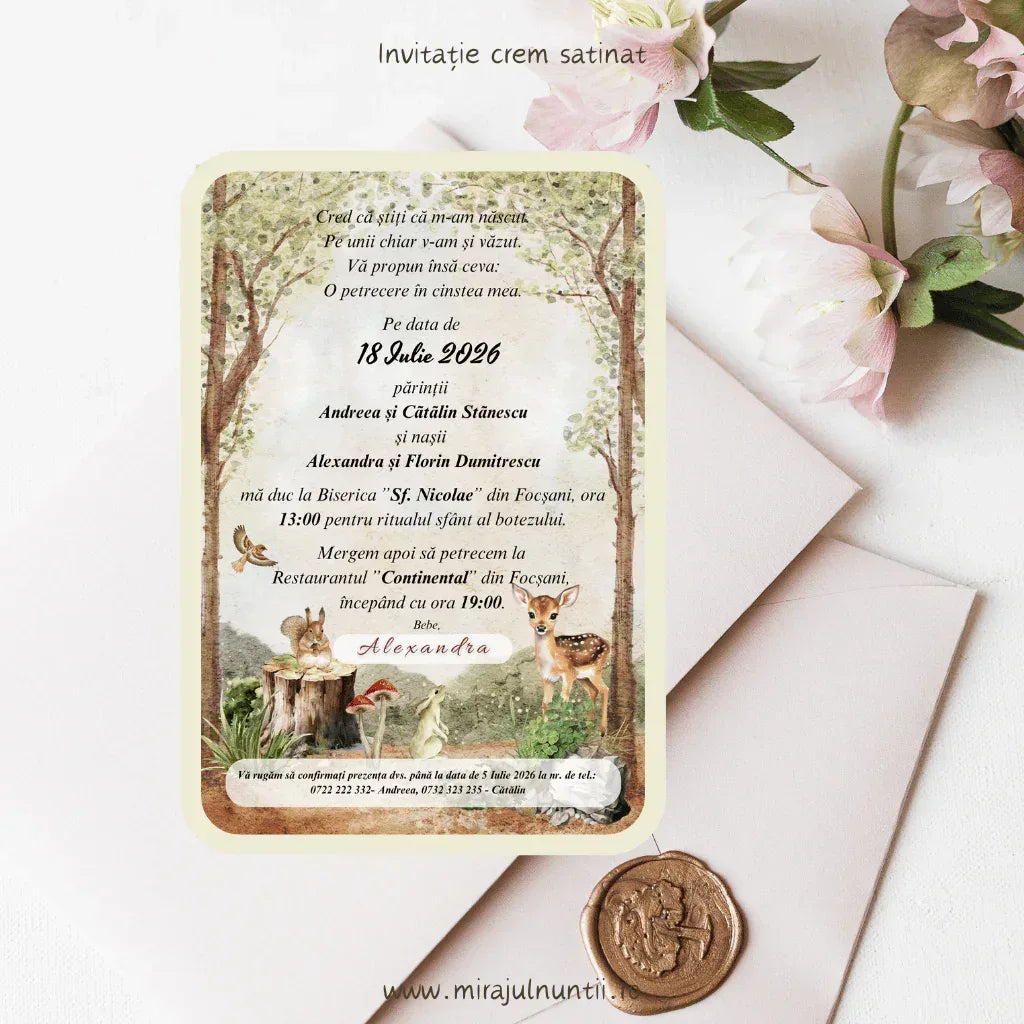 Invitație de botez cod Magnific B.10-20010 - MirajulNuntii.ro