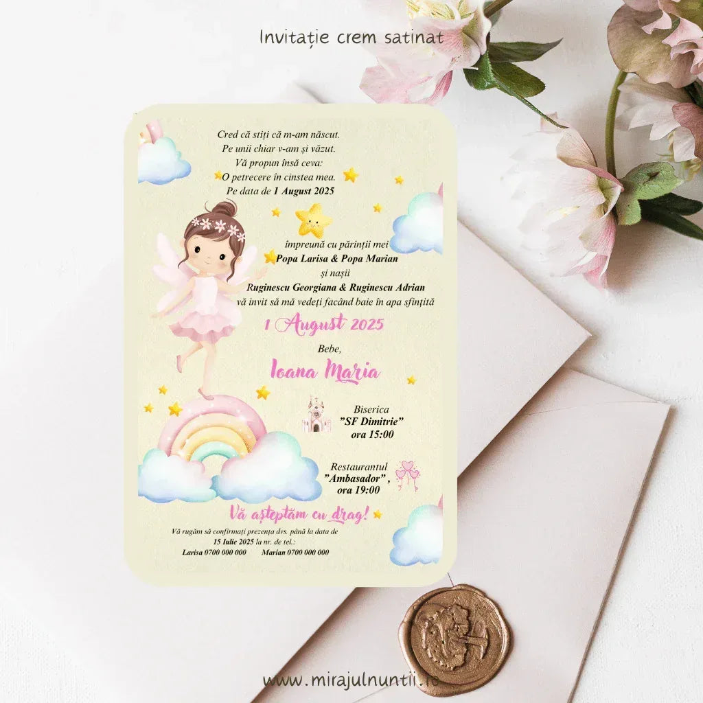 Invitație de botez cod Magnific B.14-20014 - MirajulNuntii.ro