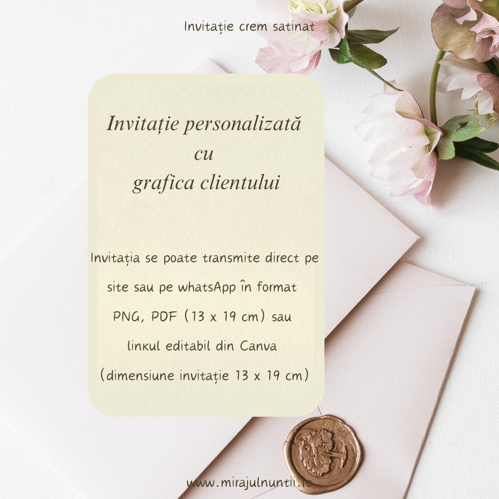 Invitație de botez personalizată cu grafica clientului