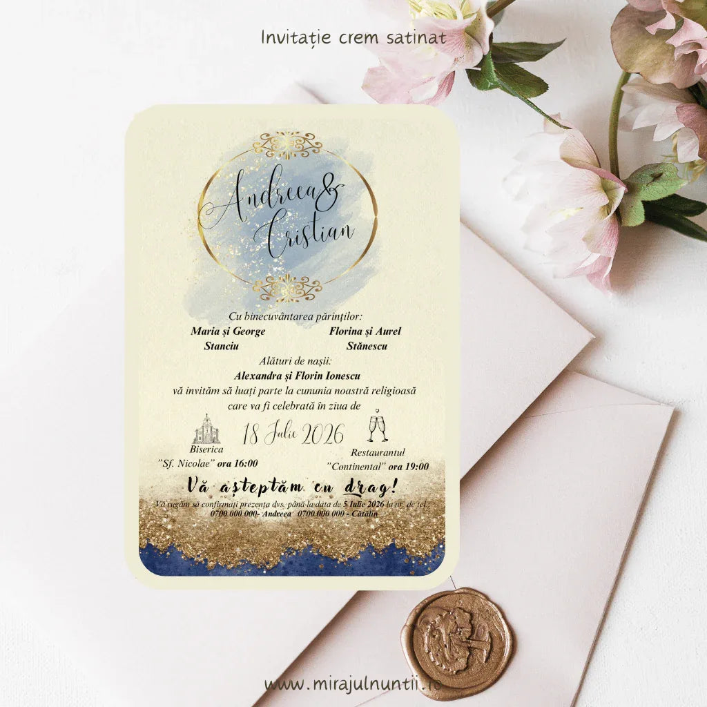 Invitație nuntă cod Magnific C.35-10035 - MirajulNuntii.ro