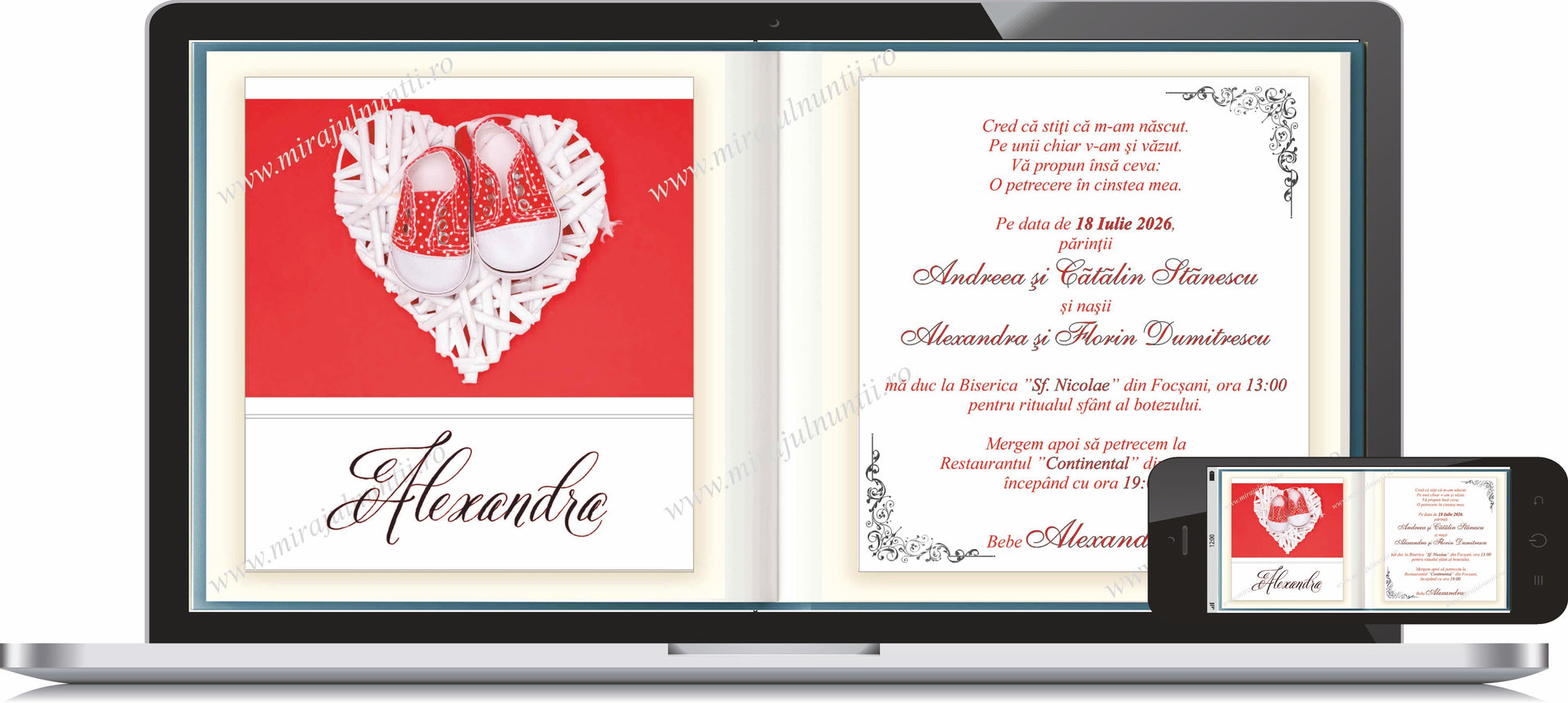 Invitatie BOTEZ Digitala - cod 6031 - Mirajul Nuntii