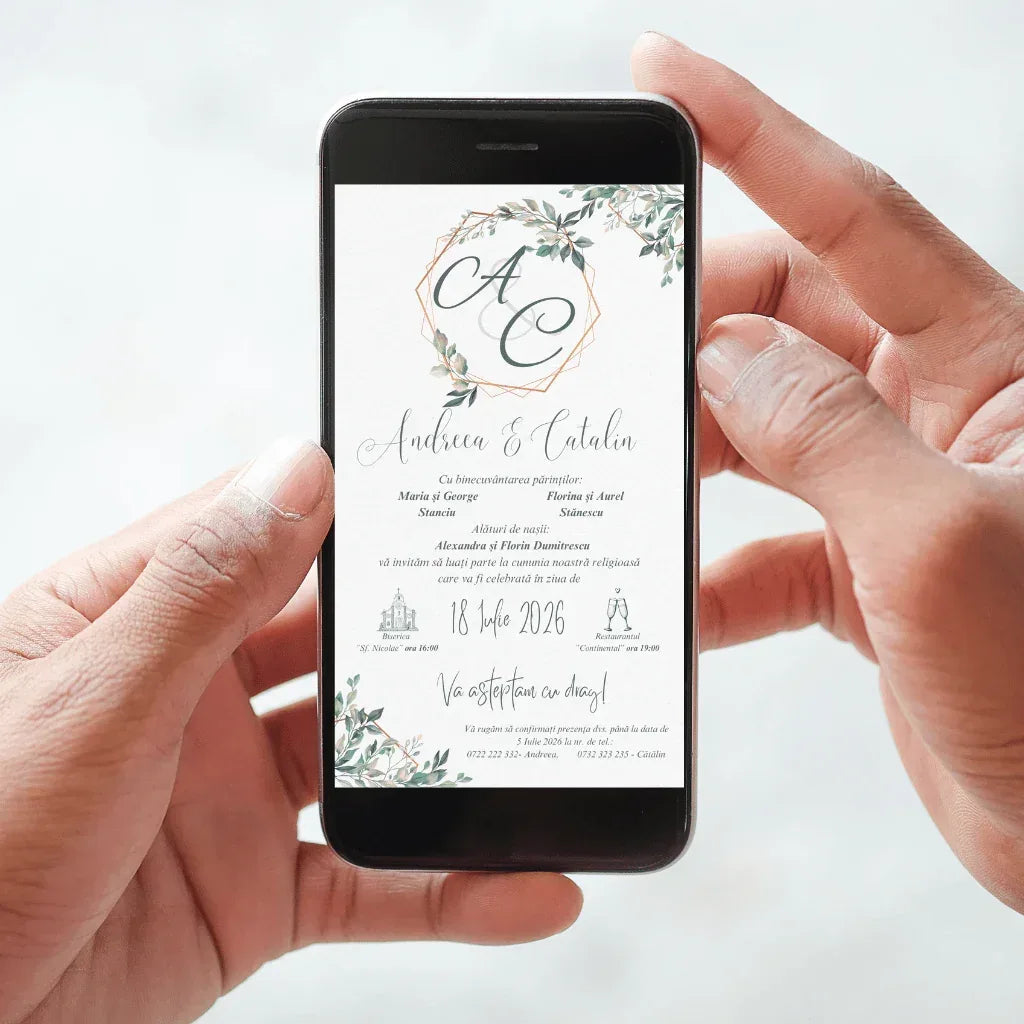 invitatii nunta - 7 Idei de Invitații Digitale care Arată de Lux la Prețuri Mici în 2026