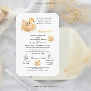 Invitația B.18 lebădă cu pui