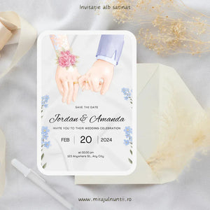 Invitația C.40 cu mâinile mirilor