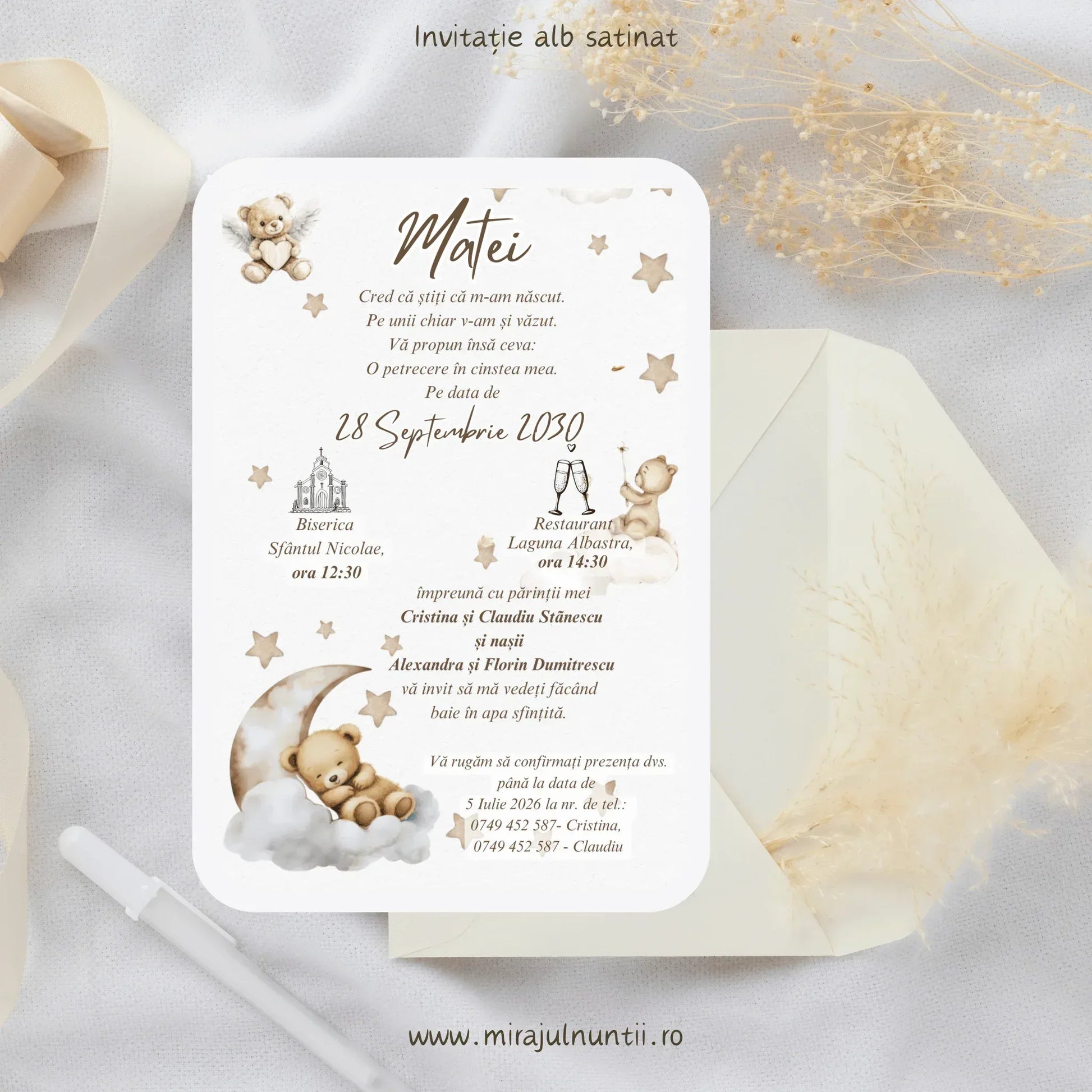 Invitație de botez cod Magnific B.22-20022 - MirajulNuntii.ro