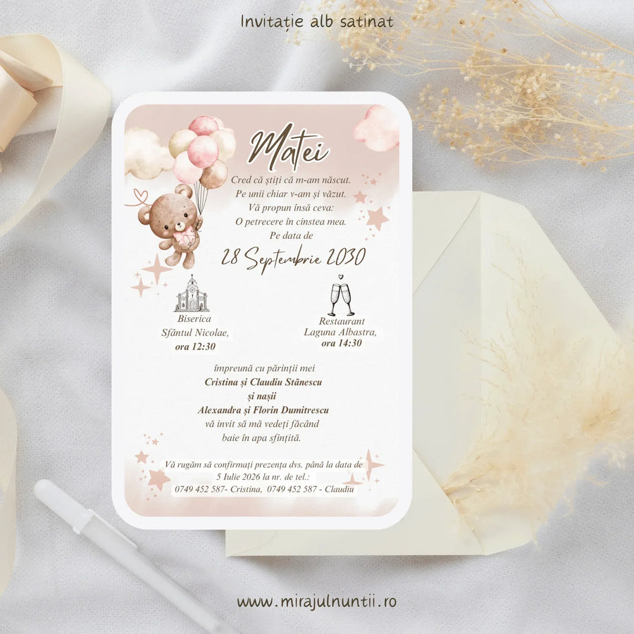 Invitație de botez cod Magnific B.23-20023