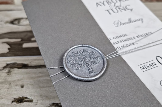 ✅ Sigilii ceară naturală - model Argintiu Copacul Vieții