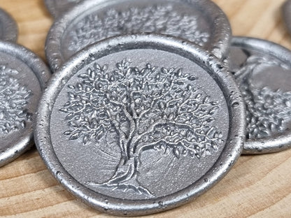 Sigilii {cod TH 4} din ceară naturală - model Argintiu Copacul Vieții