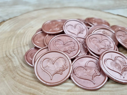 Sigilii din ceară naturală - model Roze Inimi