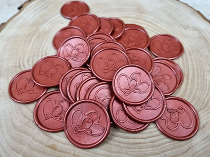 Sigilii din ceară naturală - model Rosu Inimi