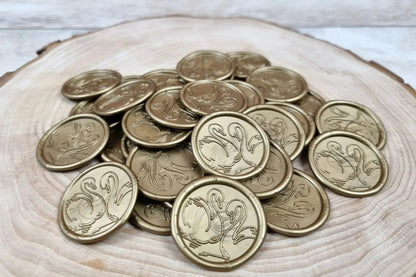 Sigilii din ceară naturală - model Auriu Lebede