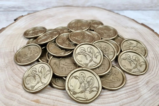 Sigilii din ceară naturală - model Auriu Lebede