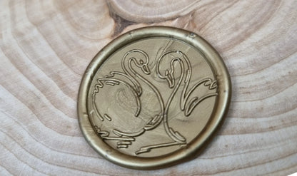 Sigilii din ceară naturală - model Auriu Lebede