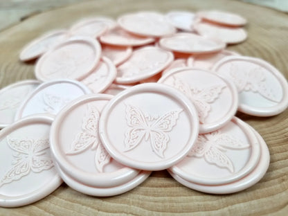 Sigilii din ceară naturală - model Roz pal fluture