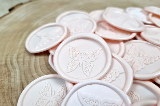 Sigilii din ceară naturală - model Roz pal fluture