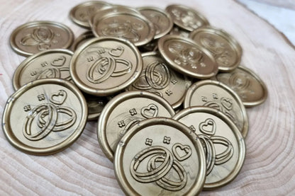 Sigilii din ceară naturală - model Auriu Verighete