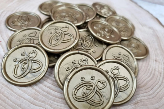 Sigilii din ceară naturală - model Auriu Verighete