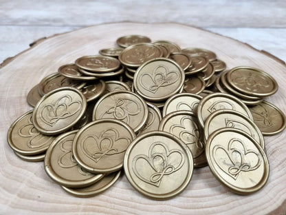 Sigilii din ceară naturală - model Auriu Inimi Infinit