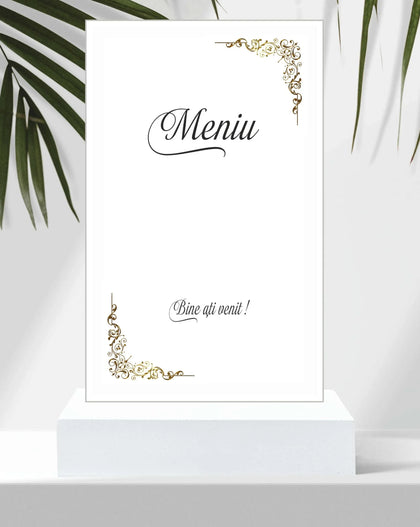 Meniu nunta pliat tip carte cod Miraj 2028