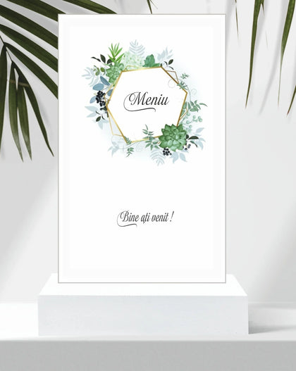 Meniu nunta pliat tip carte cod Miraj 2059