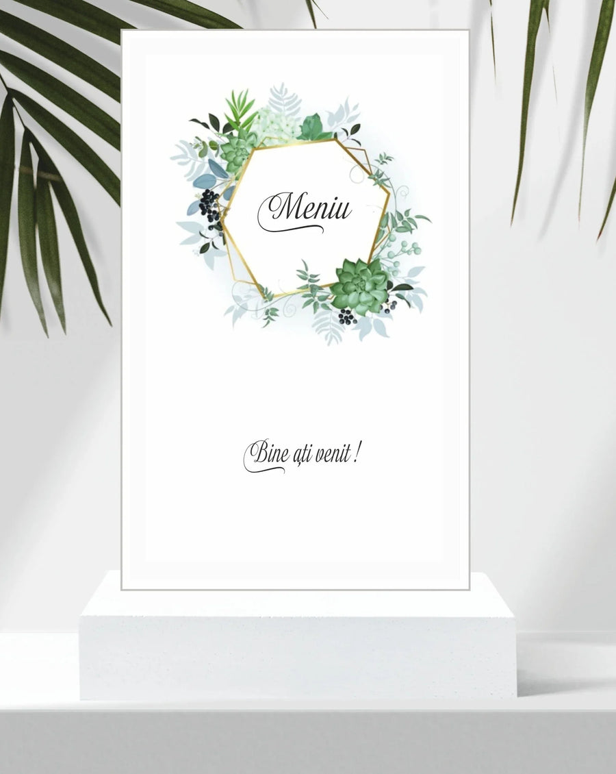 Meniu nunta pliat tip carte cod Miraj 2059