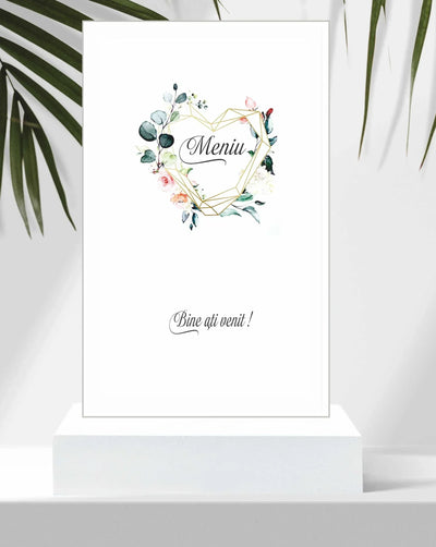 Meniu nunta pliat tip carte cod Miraj 2069 - MirajulNuntii.ro