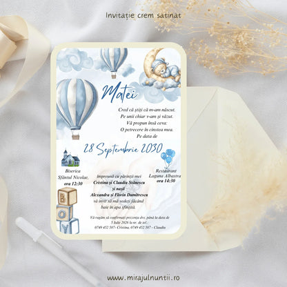 Invitație de botez cod Magnific B.20-20020 - MirajulNuntii.ro