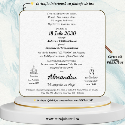 Invitatii botez cod Miraj - 7601