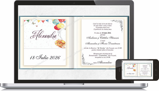 Invitatie BOTEZ Digitala - cod 3456 - Mirajul Nuntii