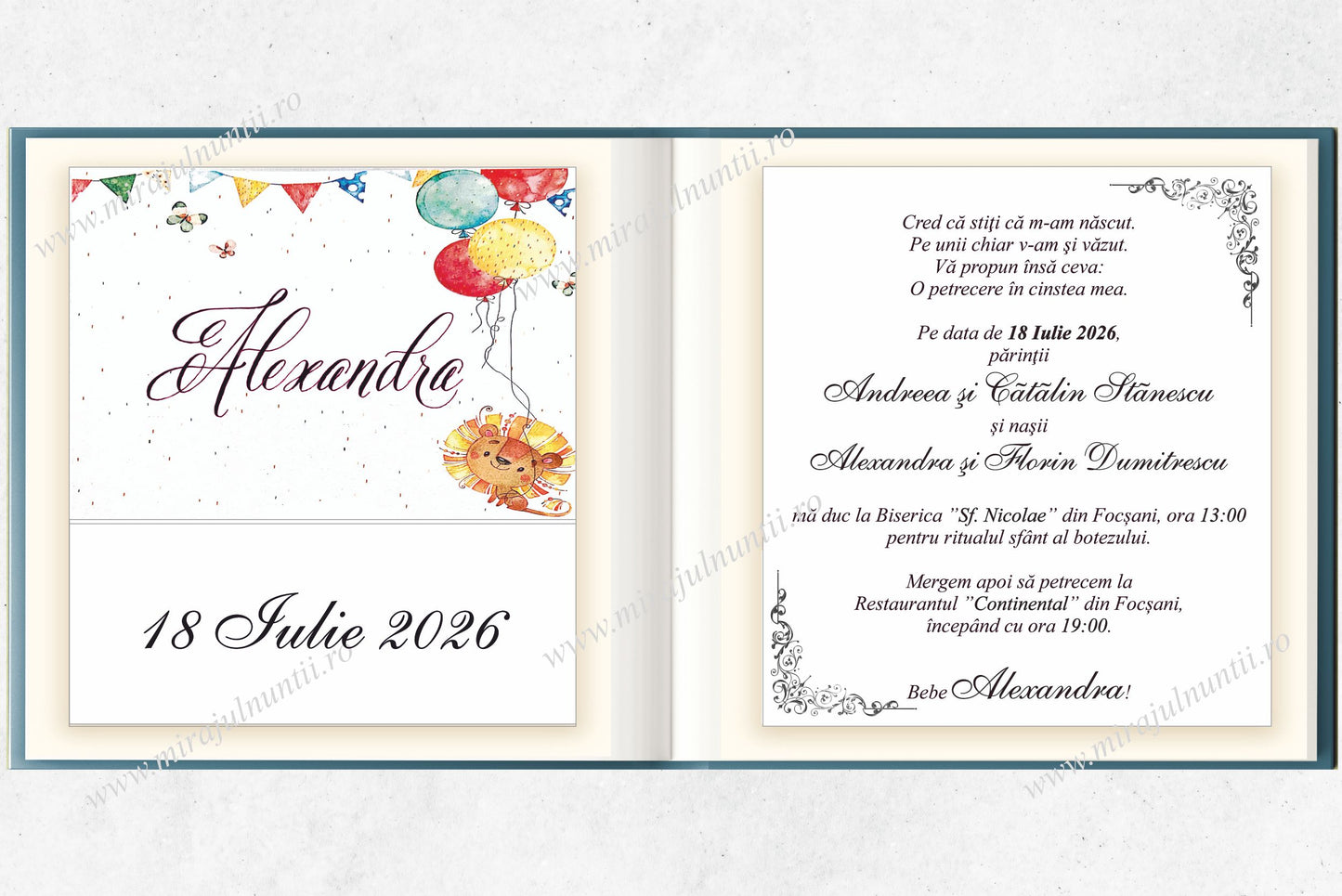 Invitatie BOTEZ Digitala - cod 3456 - Mirajul Nuntii