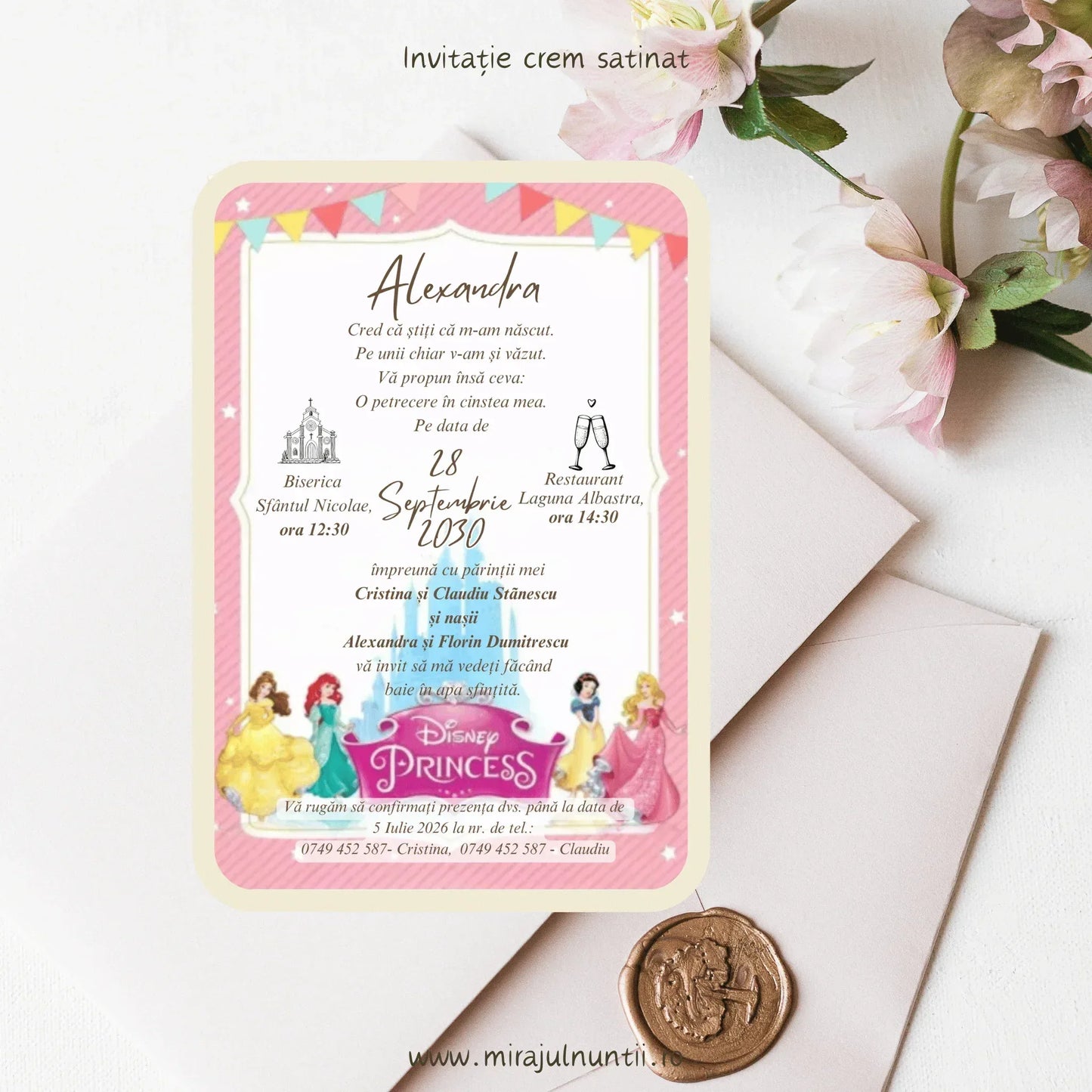 Invitație de botez cod Magnific B.24-20024 - MirajulNuntii.ro