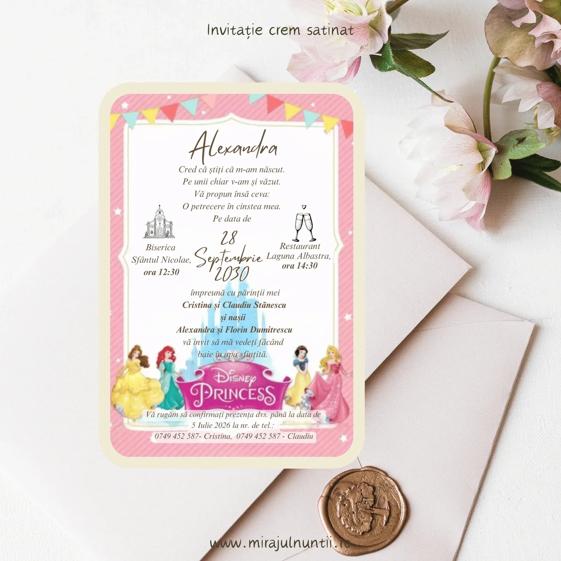 Invitație de botez cod Magnific B.24-20024 - MirajulNuntii.ro