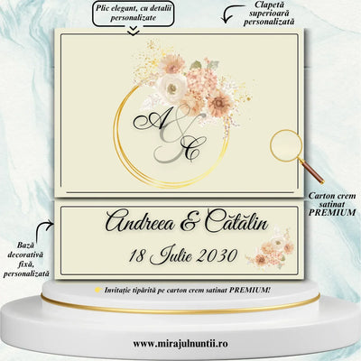 Invitatii nunta cod Miraj-10044 - MirajulNuntii.ro