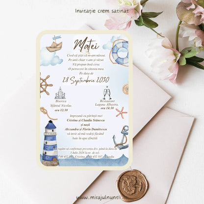 Invitație de botez cod Magnific B.25-20025 - MirajulNuntii.ro