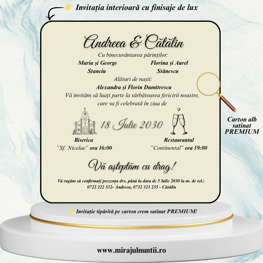 Invitatii nunta cod Miraj-5048