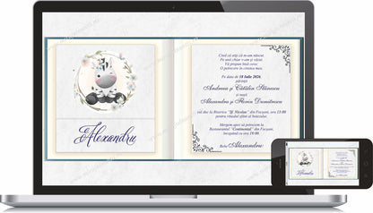 Invitatie BOTEZ Digitala - cod 6024 - MirajulNuntii.ro