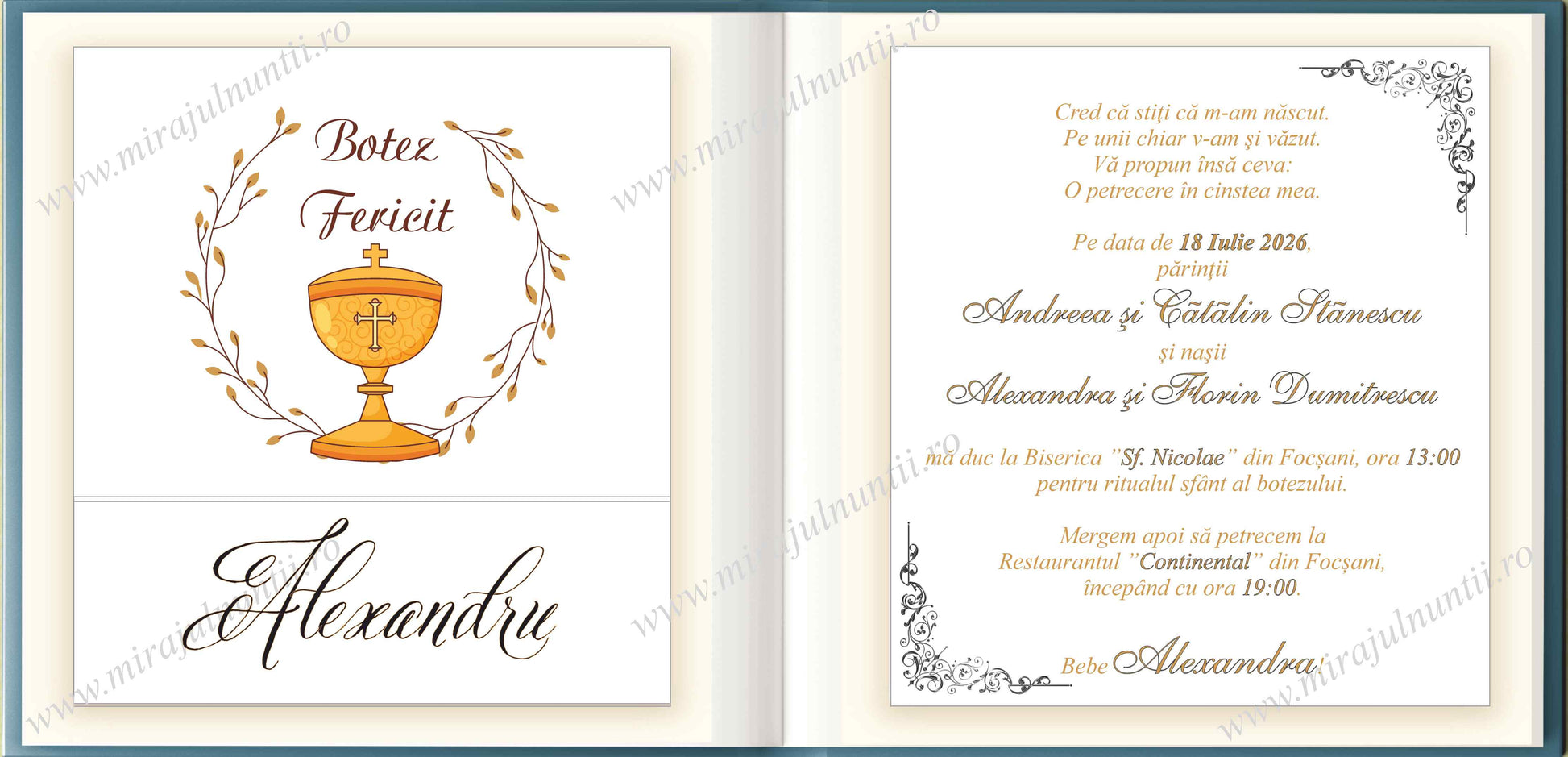 Invitatie BOTEZ Digitala - cod 6030 - MirajulNuntii.ro