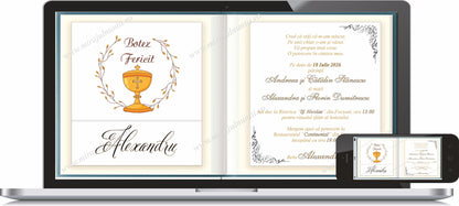 Invitatie BOTEZ Digitala - cod 6030 - MirajulNuntii.ro