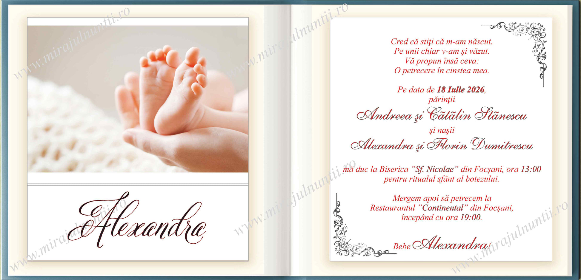 Invitatie BOTEZ Digitala - cod 6033 - MirajulNuntii.ro