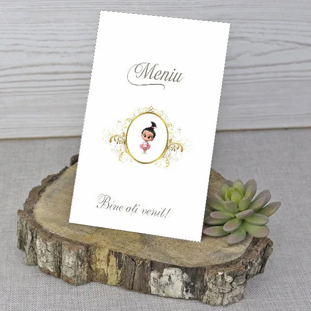 Meniu botez pliat tip carte cod Deluxe-9001