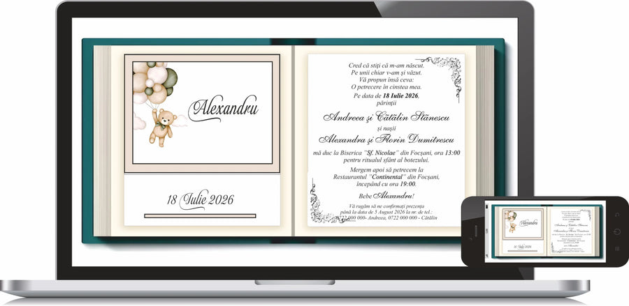 Invitatie BOTEZ Digitala - cod 9002