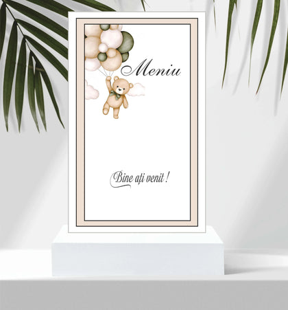 Meniu botez pliat tip carte cod Deluxe-9002