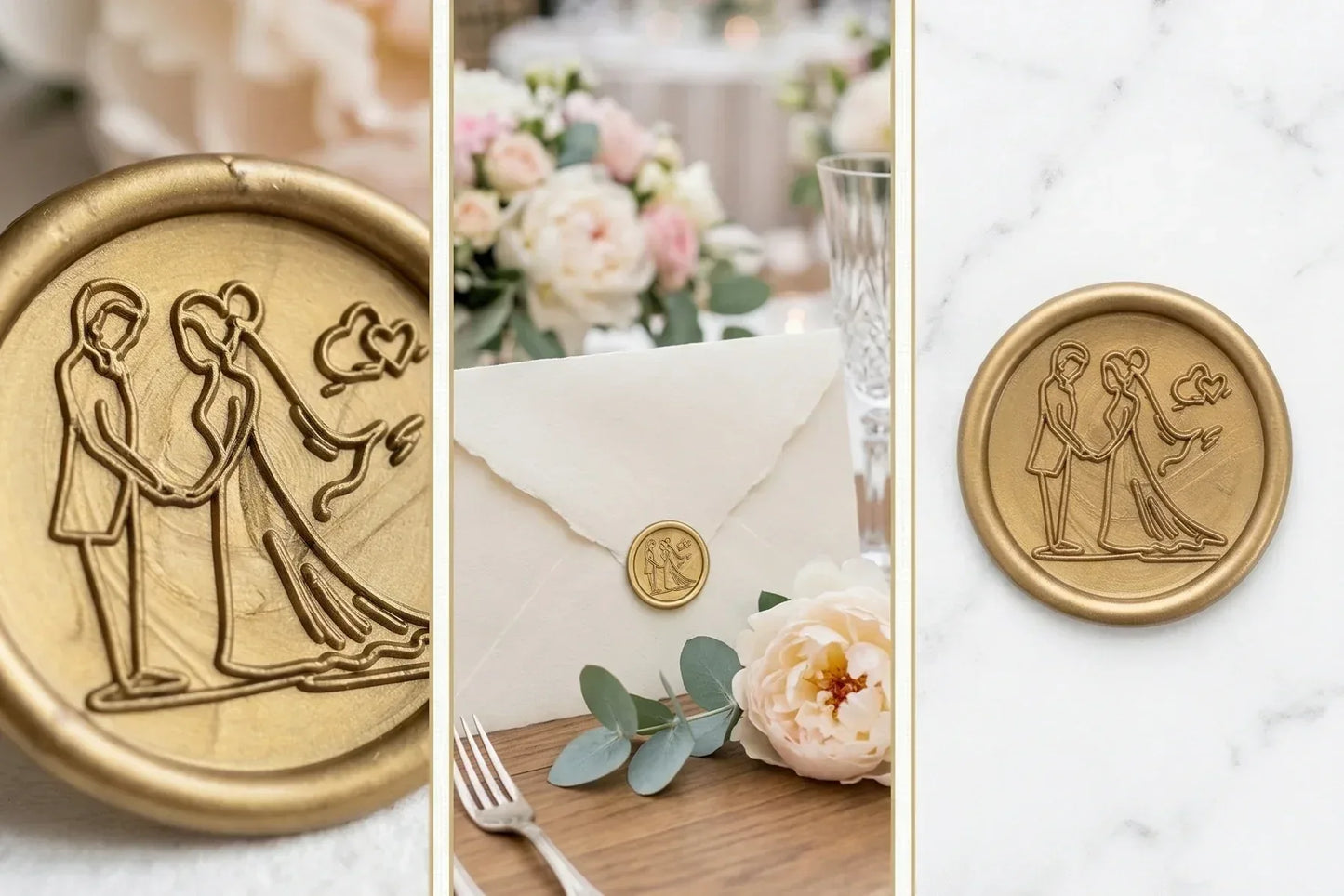 Set 50 Sigilii Ceară Autocolante „Golden Promise” – Cod: SC.50G