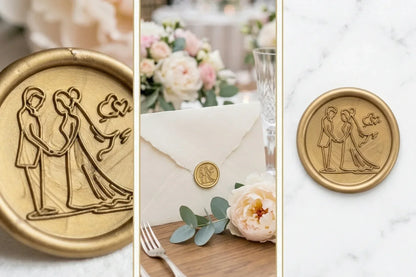 Set 50 Sigilii Ceară Autocolante „Golden Promise” – Cod: SC.50G